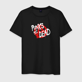 Мужская футболка хлопок с принтом Punk’s Not Dead , 100% хлопок | прямой крой, круглый вырез горловины, длина до линии бедер, слегка спущенное плечо. | punks not dead | анархия | движение | музыка | панк | панки не умирают | субкультура