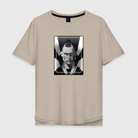 Мужская футболка хлопок Oversize с принтом Jackie Cyberpunk в Петрозаводске, 100% хлопок | свободный крой, круглый ворот, “спинка” длиннее передней части | cd project red | cyberpunk 2077 | samurai | v | киберпанк 2077