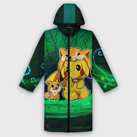 Дождевик унисекс 3D с принтом Пикачу и корги в городе Новоалтайск,  |  | anime | picachu | pikachu | аниме | милый | пика | пикачу | покебол | покемон
