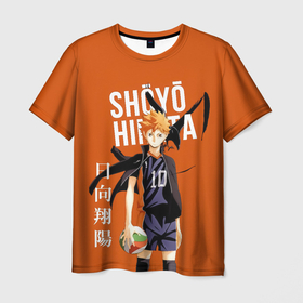 Мужская футболка 3D с принтом Шоё Хината иероглифы Haikyuu в Новосибирске, 100% полиэфир | прямой крой, круглый вырез горловины, длина до линии бедер | Тематика изображения на принте: 10 номер | haikyu | haikyuu | hinata shoyo | karasuno | аниме | волейбол | волейбольный клуб | карасуно | коротышка | красный | мальчик мяч | манга | рыжик | старшая школа | хаикую | чиби чан | шоё хината