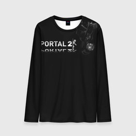 Мужской лонгслив 3D с принтом Portal 2,1 в Тюмени, 100% полиэстер | длинные рукава, круглый вырез горловины, полуприлегающий силуэт | cube | gaben | half life | portal 2 | steam