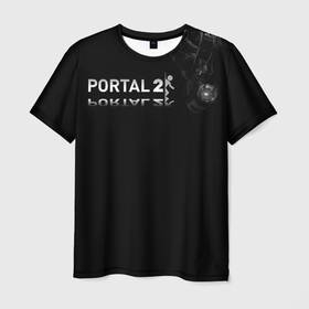 Мужская футболка 3D с принтом Portal 2,1 в Кировске, 100% полиэфир | прямой крой, круглый вырез горловины, длина до линии бедер | Тематика изображения на принте: cube | gaben | half life | portal 2 | steam