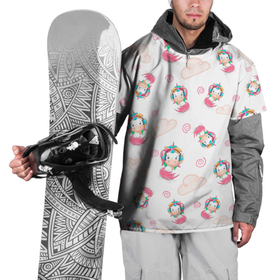 Накидка на куртку 3D с принтом Радужные Единороги в Белгороде, 100% полиэстер |  | Тематика изображения на принте: kawaii | unikorn | единорог | единорожка | конь | радуга | рог | цветной