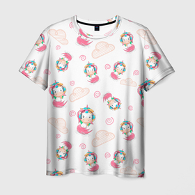 Мужская футболка 3D с принтом Радужные Единороги в Кировске, 100% полиэфир | прямой крой, круглый вырез горловины, длина до линии бедер | kawaii | unikorn | единорог | единорожка | конь | радуга | рог | цветной