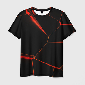 Мужская футболка 3D с принтом Лава 3D , 100% полиэфир | прямой крой, круглый вырез горловины, длина до линии бедер | абстракция | иллюстрация | искусство | культура | лава | плиты | текстура | фигура