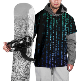 Накидка на куртку 3D с принтом Матрица 3D в Тюмени, 100% полиэстер |  | абстракция | буквы | знаки | иллюстрация | искусство | культура | матрица | символы | текстура | цифры