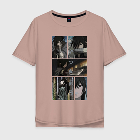 Мужская футболка хлопок Oversize с принтом Хяккимару из Дороро в Тюмени, 100% хлопок | свободный крой, круглый ворот, “спинка” длиннее передней части | аниме | дороро | ронин | хяккимару