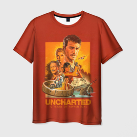 Мужская футболка 3D с принтом 10 years Uncharted в Тюмени, 100% полиэфир | прямой крой, круглый вырез горловины, длина до линии бедер | game | games | uncharted | анчартед | дрейк | игра | игры | натан | нейтан