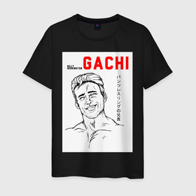 Мужская футболка хлопок с принтом гачимучи в Новосибирске, 100% хлопок | прямой крой, круглый вырез горловины, длина до линии бедер, слегка спущенное плечо. | gachi | gachimuchi | гачимучи | япония