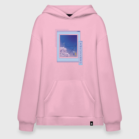 Худи SuperOversize хлопок с принтом Vaporwave Аниме Пейзаж в Тюмени, 70% хлопок, 30% полиэстер, мягкий начес внутри | карман-кенгуру, эластичная резинка на манжетах и по нижней кромке, двухслойный капюшон
 | anime fan | art | cherry blossom | japan | japanese | landscape | night | sakura | tokyo | windows | анимация | арт | вапорвейв | комиксы | манга | ночь | окна | отрисовка | паровая волна | провода | рисунок в стиле аниме | сакура | столбы | то