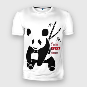 Мужская футболка 3D спортивная с принтом Панда и сон , 100% полиэстер с улучшенными характеристиками | приталенный силуэт, круглая горловина, широкие плечи, сужается к линии бедра | Тематика изображения на принте: животные | звери | лень | медведь | отдых | панда | природа | сон | усталость