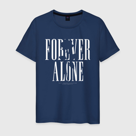 Мужская футболка хлопок с принтом Forever alone в Кировске, 100% хлопок | прямой крой, круглый вырез горловины, длина до линии бедер, слегка спущенное плечо. | alone | forever alone | один | одиночество | одиночка | роза