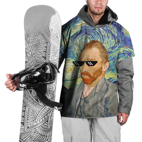 Накидка на куртку 3D с принтом Ван Гог   Deal with it , 100% полиэстер |  | Тематика изображения на принте: автопортрет | арт | ван гог | ван гог мем | звезда | звёздная ночь | крутой | мемасик | мемасные очки | очки | очки из мема | пиджак | художник