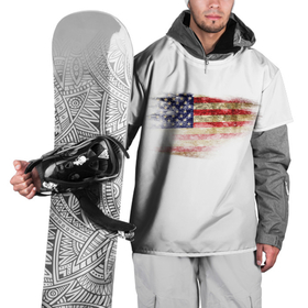 Накидка на куртку 3D с принтом USA в Петрозаводске, 100% полиэстер |  | Тематика изображения на принте: америка | американский флаг | драный | потертый | текстура | флаг