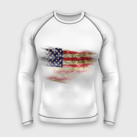 Мужской рашгард 3D с принтом USA в Новосибирске,  |  | Тематика изображения на принте: америка | американский флаг | драный | потертый | текстура | флаг