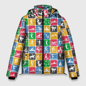 Мужская зимняя куртка 3D с принтом СПОРТ в Тюмени, верх — 100% полиэстер; подкладка — 100% полиэстер; утеплитель — 100% полиэстер | длина ниже бедра, свободный силуэт Оверсайз. Есть воротник-стойка, отстегивающийся капюшон и ветрозащитная планка. 

Боковые карманы с листочкой на кнопках и внутренний карман на молнии. | sport | баскетбол | бейсбол | биатлон | бокс | боулинг | волейбол | гольф | зож | крикет | легкая атлетика | лыжный спорт | мма | плавание | регби | спорт | спортсмен | теннис | тяжелая атлетика