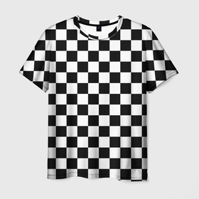 Мужская футболка 3D с принтом Шахматист в Петрозаводске, 100% полиэфир | прямой крой, круглый вырез горловины, длина до линии бедер | chess | игра | король | ладья | математика | пешка | ферзь | чёрно белые | шах и мат | шахматист | шахматная доска | шахматные фигуры | шахматы