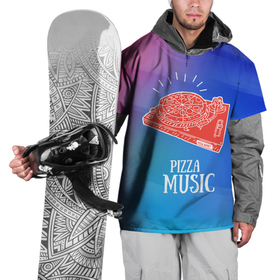 Накидка на куртку 3D с принтом PIZZA MUSIC в Новосибирске, 100% полиэстер |  | d.j | dj | pizza | диджей | музыка | музыканту | пицца | прикол | шутка
