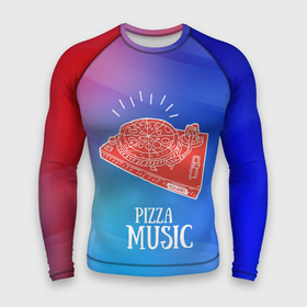Мужской рашгард 3D с принтом PIZZA MUSIC в Тюмени,  |  | d.j | dj | pizza | диджей | музыка | музыканту | пицца | прикол | шутка