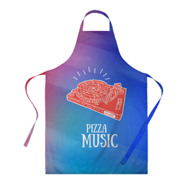 Фартук 3D с принтом PIZZA MUSIC в Белгороде, 100% полиэстер | общий размер — 65 х 85 см, ширина нагрудника — 26 см, горловина — 53 см, длина завязок — 54 см, общий обхват в поясе — 173 см. Принт на завязках и на горловине наносится с двух сторон, на основной части фартука — только с внешней стороны | d.j | dj | pizza | диджей | музыка | музыканту | пицца | прикол | шутка