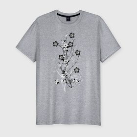 Мужская футболка хлопок Slim с принтом Цветы в Санкт-Петербурге, 92% хлопок, 8% лайкра | приталенный силуэт, круглый вырез ворота, длина до линии бедра, короткий рукав | незабудка | полевые цветы | растение | цветок | цветы