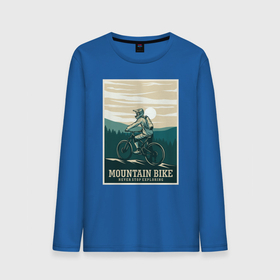 Мужской лонгслив хлопок с принтом Покоритель гор в Тюмени, 100% хлопок |  | mountain bike | горный велосипед | горы | моунтайн байк | экстремальный спорт | экстрим