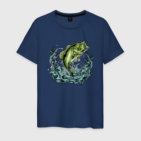 Мужская футболка хлопок с принтом Мечта рыбака , 100% хлопок | прямой крой, круглый вырез горловины, длина до линии бедер, слегка спущенное плечо. | охота | рыбак | рыбалка | улов