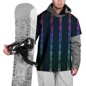 Накидка на куртку 3D с принтом скрепки в Екатеринбурге, 100% полиэстер |  | Тематика изображения на принте: геометрический | канцелярия | пыльно розовый | разноцветный | скрепки | ученик | школа
