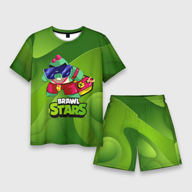Мужской костюм с шортами 3D с принтом Базз Buzz Brawl Stars Green ,  |  | brawl | brawl stars | brawlstars | brawl_stars | buz | buzz | баз | базз | бравл | бравлстарс | буз