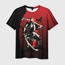 Мужская футболка 3D с принтом Самурай в Белгороде, 100% полиэфир | прямой крой, круглый вырез горловины, длина до линии бедер | ronin | воин | ронин | самурай | свободный воин | странник | философия | япония