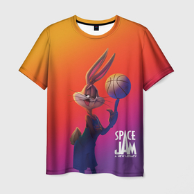 Мужская футболка 3D с принтом Space Jam 2 Багз Банни , 100% полиэфир | прямой крой, круглый вырез горловины, длина до линии бедер | bugs bunny | space jam | space jam 2 | space jam a new legacy | vdzabma | багз банни | космический джем | космический джем 2 | космический джем: новое поколение