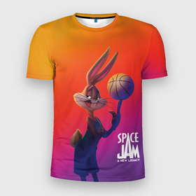 Мужская футболка 3D спортивная с принтом Space Jam 2 Багз Банни в Тюмени, 100% полиэстер с улучшенными характеристиками | приталенный силуэт, круглая горловина, широкие плечи, сужается к линии бедра | bugs bunny | space jam | space jam 2 | space jam a new legacy | vdzabma | багз банни | космический джем | космический джем 2 | космический джем: новое поколение