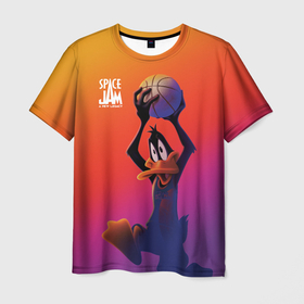 Мужская футболка 3D с принтом Space Jam 2 Даффи Дак , 100% полиэфир | прямой крой, круглый вырез горловины, длина до линии бедер | daffy duck | space jam | space jam 2 | space jam a new legacy | vdzabma | даффи дак | космический джем | космический джем 2 | космический джем: новое поколение