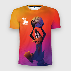 Мужская футболка 3D спортивная с принтом Space Jam 2 Даффи Дак в Петрозаводске, 100% полиэстер с улучшенными характеристиками | приталенный силуэт, круглая горловина, широкие плечи, сужается к линии бедра | daffy duck | space jam | space jam 2 | space jam a new legacy | vdzabma | даффи дак | космический джем | космический джем 2 | космический джем: новое поколение