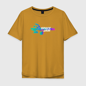 Мужская футболка хлопок Oversize с принтом Space Jam в Курске, 100% хлопок | свободный крой, круглый ворот, “спинка” длиннее передней части | bugs bunny | space jam | space jam 2 | space jam a new legacy | vdzabma | багз банни | космический джем | космический джем 2 | космический джем: новое поколение