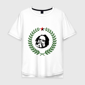 Мужская футболка хлопок Oversize с принтом Михаил Бакунин , 100% хлопок | свободный крой, круглый ворот, “спинка” длиннее передней части | Тематика изображения на принте: anarchy | анархия | бакунин | личность | философы