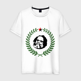 Мужская футболка хлопок с принтом Михаил Бакунин в Новосибирске, 100% хлопок | прямой крой, круглый вырез горловины, длина до линии бедер, слегка спущенное плечо. | anarchy | анархия | бакунин | личность | философы