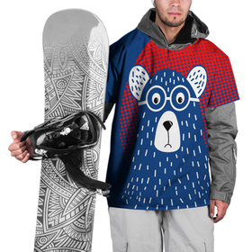 Накидка на куртку 3D с принтом Медведь в Тюмени, 100% полиэстер |  | животные | звери | косолапый | лесные звери | медвед | медведь | очки | хищник