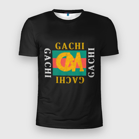 Мужская футболка 3D спортивная с принтом ГачиМучи в Тюмени, 100% полиэстер с улучшенными характеристиками | приталенный силуэт, круглая горловина, широкие плечи, сужается к линии бедра | gachi | gachimuchi | mem | muchi | гачи | гачимучи | мем | мучи