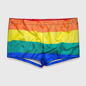 Мужские купальные плавки 3D с принтом Радуга - мятая ткань полотно в Кировске, Полиэстер 85%, Спандекс 15% |  | gey | би | гендер | квир | маска | меньшинства | огбткю | равноправие | радуга | радужный | трансгендер | трансы | флаг