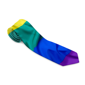 Галстук 3D с принтом Радуга - мятая ткань полотно в Екатеринбурге, 100% полиэстер | Длина 148 см; Плотность 150-180 г/м2 | gey | би | гендер | квир | маска | меньшинства | огбткю | равноправие | радуга | радужный | трансгендер | трансы | флаг
