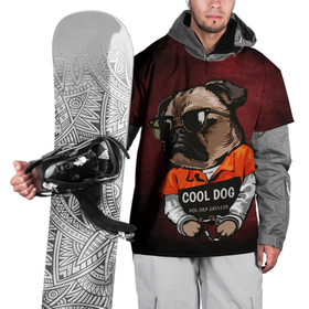 Накидка на куртку 3D с принтом Cool dog в Новосибирске, 100% полиэстер |  | Тематика изображения на принте: арт | графика | животные | заключенный | звери | зек | мопс | наручники | собака
