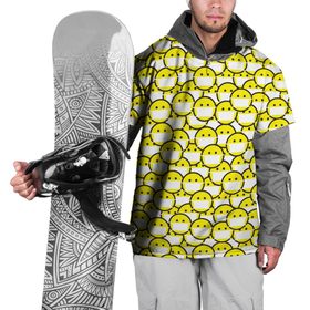 Накидка на куртку 3D с принтом Смайлики в Масках в Тюмени, 100% полиэстер |  | emoji | emoticons | smile | знак | колобок | позитив | рожица | символ | смайл | смайлики | улыбка | эмодзи