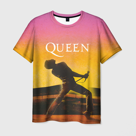 Мужская футболка 3D с принтом Queen | Freddie Mercury (Z) , 100% полиэфир | прямой крой, круглый вырез горловины, длина до линии бедер | freddie mercury | music | queen | брайан мэй | глэм рок | джон дикон | королева | музыка | поп рок | роджер тейлор | фредди меркьюри | хард рок