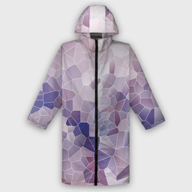 Дождевик унисекс 3D с принтом Узор Мозаика в городе Новоалтайск,  |  | blue | lilac | mosaic | ornament | pattern | витраж | мозаика | орнамент | синий | сиреневый | текстура | узор