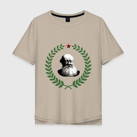 Мужская футболка хлопок Oversize с принтом Петр Кропоткин , 100% хлопок | свободный крой, круглый ворот, “спинка” длиннее передней части | anarchy | ancom | анархия | исторические личности | кропоткин | философы