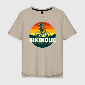 Мужская футболка хлопок Oversize с принтом Велоголик , 100% хлопок | свободный крой, круглый ворот, “спинка” длиннее передней части | bmx | rider | велогонки | рампа | экстремальный спорт | экстрим | экстримрайдер