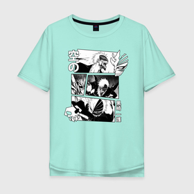 Мужская футболка хлопок Oversize с принтом БЛИЧ (МАНГА) в Курске, 100% хлопок | свободный крой, круглый ворот, “спинка” длиннее передней части | Тематика изображения на принте: anime | bleach | magna | аниме | блич | манга