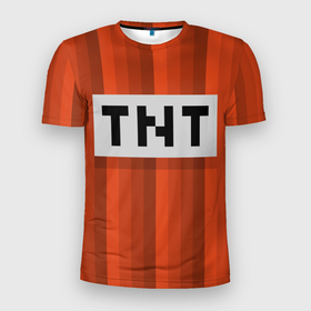 Мужская футболка 3D спортивная с принтом TNT в Тюмени, 100% полиэстер с улучшенными характеристиками | приталенный силуэт, круглая горловина, широкие плечи, сужается к линии бедра | игры | красный | лето | майнкрафт | тнт