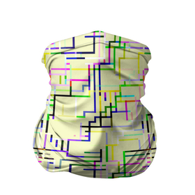 Бандана-труба 3D с принтом Geometric Color в Тюмени, 100% полиэстер, ткань с особыми свойствами — Activecool | плотность 150‒180 г/м2; хорошо тянется, но сохраняет форму | абстракция | краски | кубизм | линии | модерн